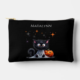 Pochette À Accessoires Cute Drôle Fantôme Noir Kitten Halloween