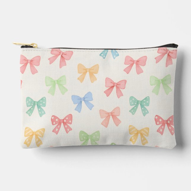 Pochette À Accessoires Cute Girly Pastel Coquette Bow Pattern (Recto)