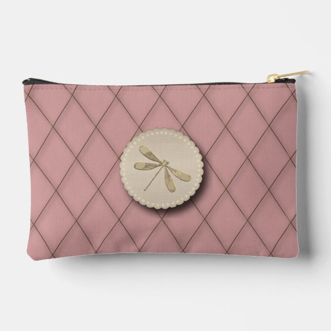 Pochette À Accessoires Cute Gold Dragonfly (Verso)