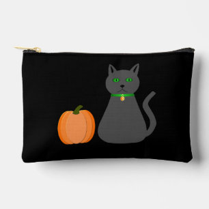 Pochette À Accessoires Cute Halloween Chat et Citrouille