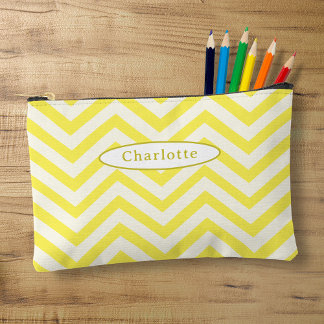 Pochette À Accessoires Cute Jaune Chevron Motif moderne Coque
