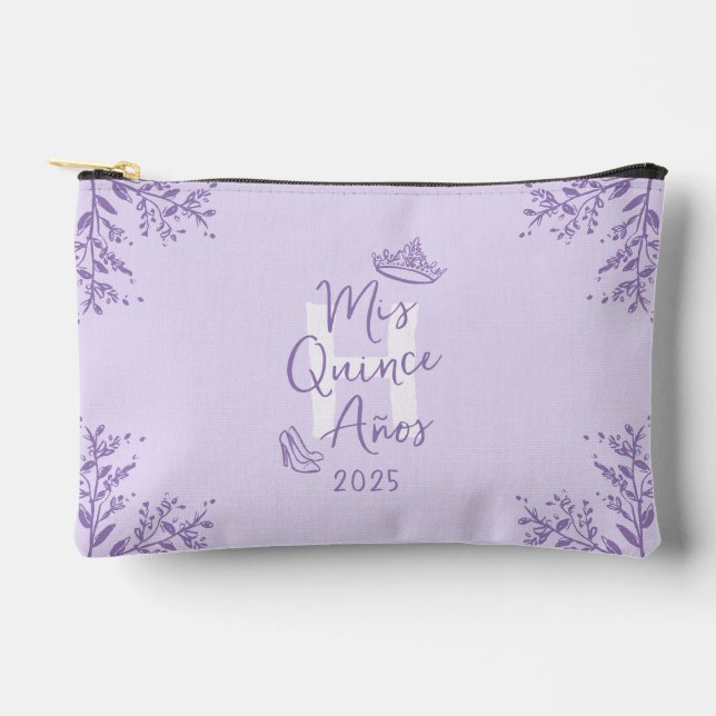 Pochette À Accessoires Cute Lavande Monogram Mis Quince Anos (Recto)