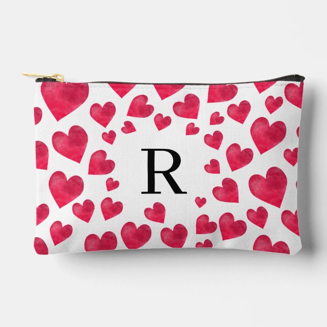 Pochette À Accessoires Cute Monogram Valentine's Day Hearts (Recto)