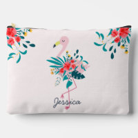 Cute Tropical Floral Flamant rose Personnalisé