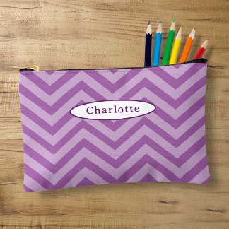 Pochette À Accessoires Cute violet Chevron moderne Coque crayon