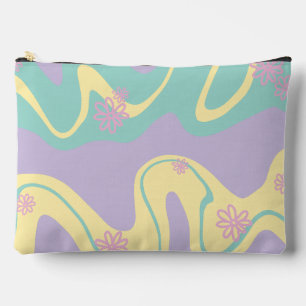 Pochette À Accessoires Daisy Groove Pastel Rose, Jaune, Violet & Vert
