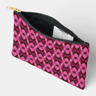 Pochette À Accessoires Damas Coeur Rose