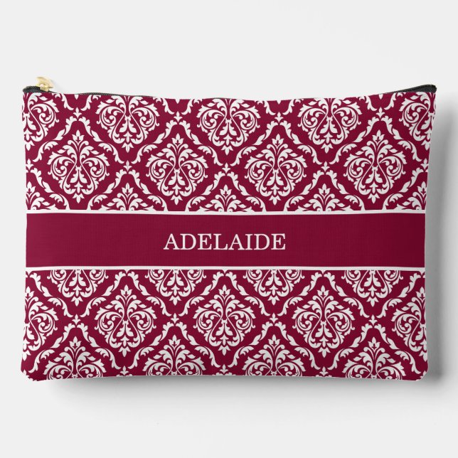 Pochette À Accessoires Damask Bride Tribe Bridal Party Cranberry Red (Recto)