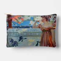 Dame et paon Art nouveau