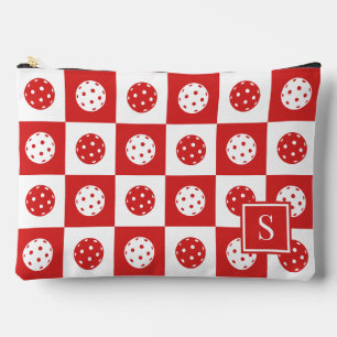 Pochette À Accessoires Damier de Pickleball Prépa - Rouge & Blanc