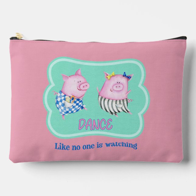 Pochette À Accessoires Danse comme personne ne regarde de joyeux cochons  (Recto)