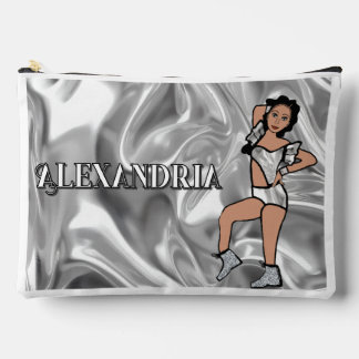 Pochette À Accessoires Danseuse Majorette Personnalisée Liquide Argenté #