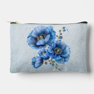 Pochette À Accessoires De beaux pavots bleus sur une Parties scintillant 