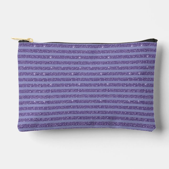 Pochette À Accessoires Deep Amethyst Glitter Style Horizontal Stripes  (Recto)