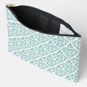 Pochette À Accessoires Défiler Damask Motif Turquoise