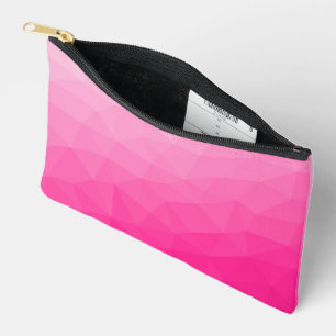 Pochette À Accessoires Dégradé rose chaud motif en maille géométrique