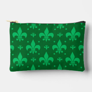 Pochette À Accessoires Design Motif Fleur de lis vert