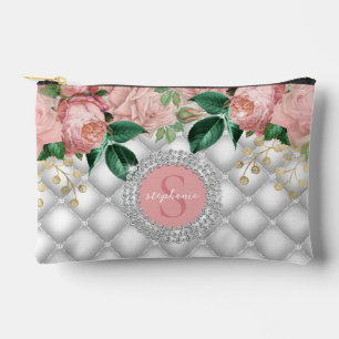 Pochette À Accessoires Diamants étincelants Rose Roses Monogramme