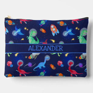 Pochette À Accessoires Dinosaures astronautes à l'aquarelle dans l'espace