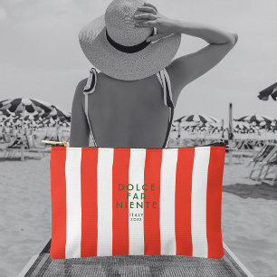 Pochette À Accessoires Dolce Far Niente Italie Red Cabana Stripe Travel