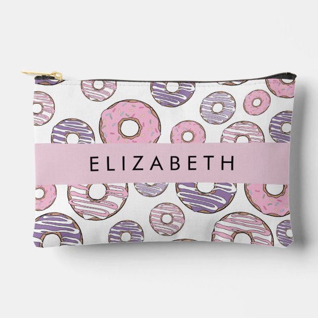 Pochette À Accessoires Donuts Roses, Donuts Violets, Saupoudrages, Votre  (Recto)