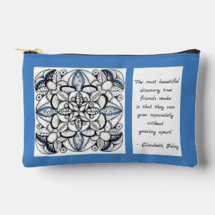 Pochette À Accessoires Doodle de kaléidoscope abstrait avec citation d'am