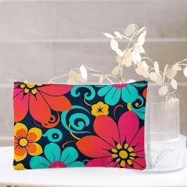Pochette À Accessoires Dopamine Décor Fleurs Retro Lumineuses -