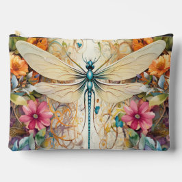 Pochette À Accessoires Dragonfly Et Fleurs sauvages