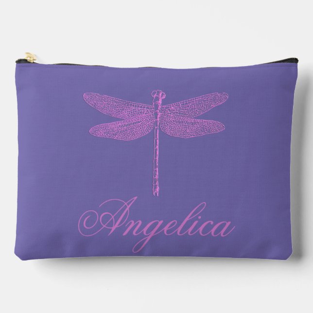 Pochette À Accessoires Dragonfly Imaginaire rose et violet (Recto)