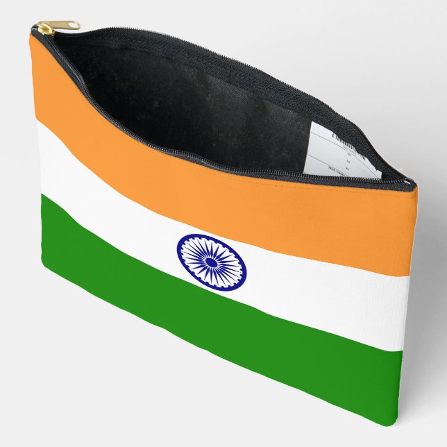 Pochette À Accessoires Drapeau de l'Inde (Ouvrir)