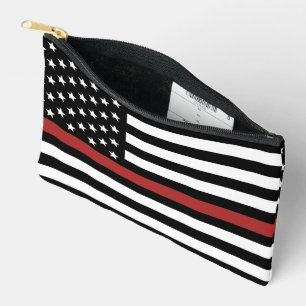 Pochette À Accessoires Drapeau de pompier Mince Red Line USA