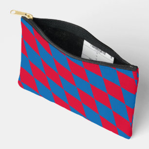 Pochette À Accessoires Drapeau diamant Bavière bleu et rouge Motif