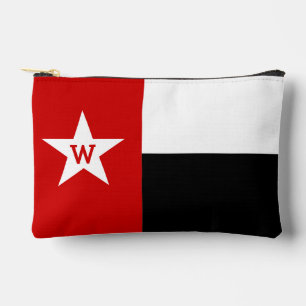 Pochette À Accessoires Drapeau du Texas rouge et noir
