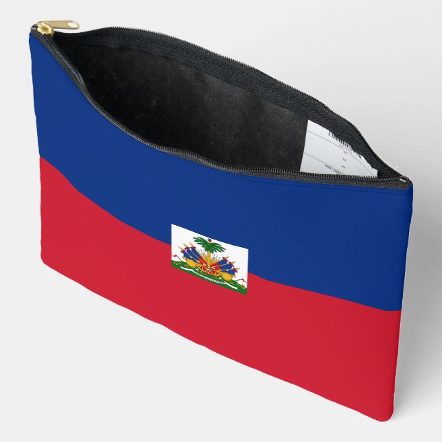 Pochette À Accessoires Drapeau Haïti (Ouvrir)