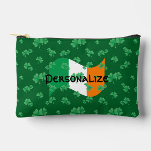 Pochette À Accessoires Drapeau irlandais Trèfles Police celtique Personna
