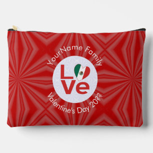 Pochette À Accessoires Drapeau LOVE personnalisé Rouge Mexicain