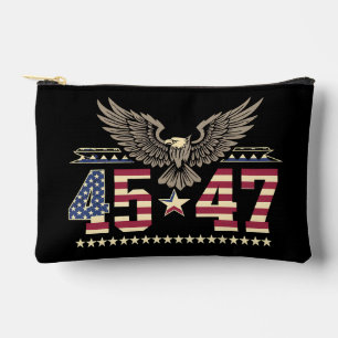 Pochette À Accessoires Drapeau Trump 45 47 Vintage Américain USA Aigle