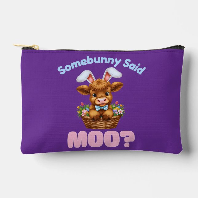 Pochette À Accessoires Easter Highland Cow  (Recto)