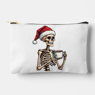 Pochette À Accessoires Éffrayant Halloween Sipping Café Noël Père Noël