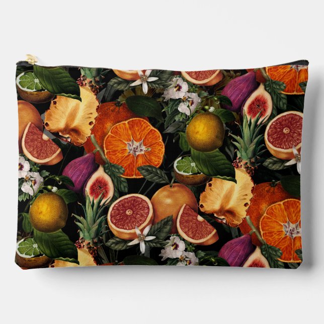 Pochette À Accessoires Élégant agrumes jaunes oranges fruits motif (Recto)
