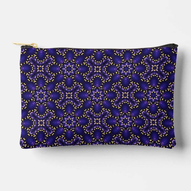 Pochette À Accessoires Elégant bleu violet Abstrait Motif d'art point (Recto)