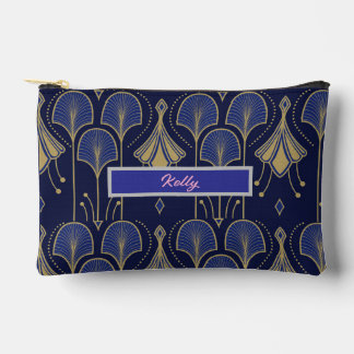Pochette À Accessoires Elegant Blue and Gold Art Deco
