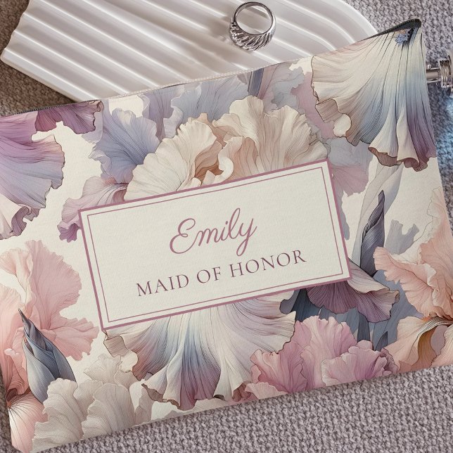 Pochette À Accessoires Elégant Blush Floral Bridesmaid Proposition Maquil (Celebrate your bridesmaids with a personalized makeup bag featuring a delicate floral design. )