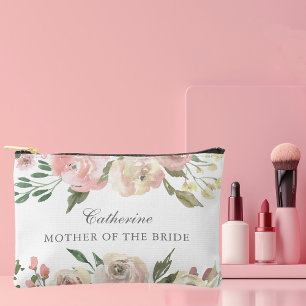 Pochette À Accessoires Élégant floral rose poudré pour la mère de la mari