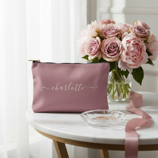 Pochette À Accessoires Élégant Minimaliste Nom de Demoiselle d'Honneur |
