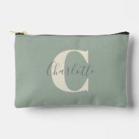 Élégant Monogramme moderne Nom dans Sage Green