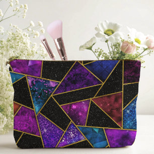 Pochette À Accessoires Elégant rouge violet girly géométrique
