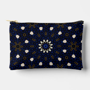 Pochette À Accessoires Elégant Sapphire bleu & Pearl Abstrait Dot Art