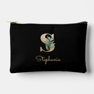 Pochette À Accessoires Élégante lettre d'or monogramme botanique S