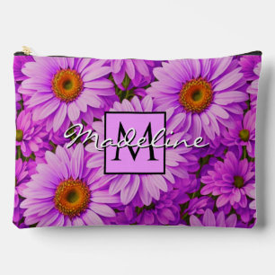 Pochette À Accessoires Élégante marguerite florale magenta rose foncé